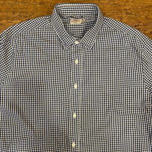 Faherty Blue White Check The Movement Performance Casual Button Down Shirt Men L